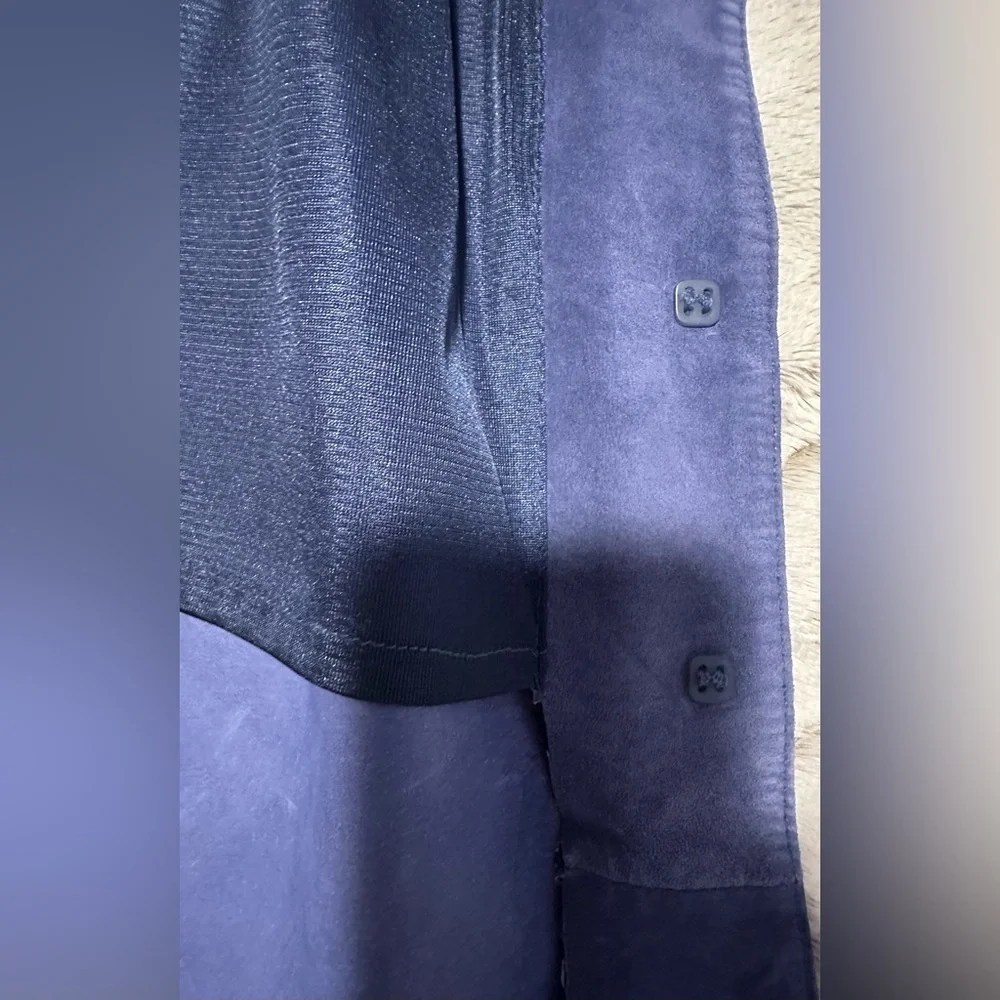 Monterey Bay Vintage Blue A-Line Leather Skirt - Picture 14 of 16